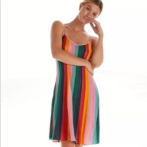 NWT Farm Rio Crochet Mini Dress Adjustable Strap Green Blue Yellow Pink Red